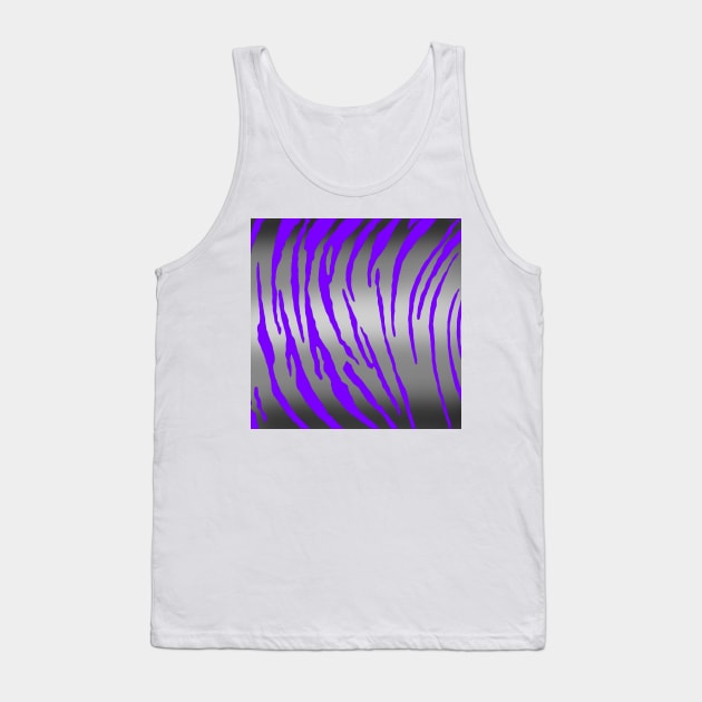 Silver Tiger Stripes Purple Tank Top by BlakCircleGirl